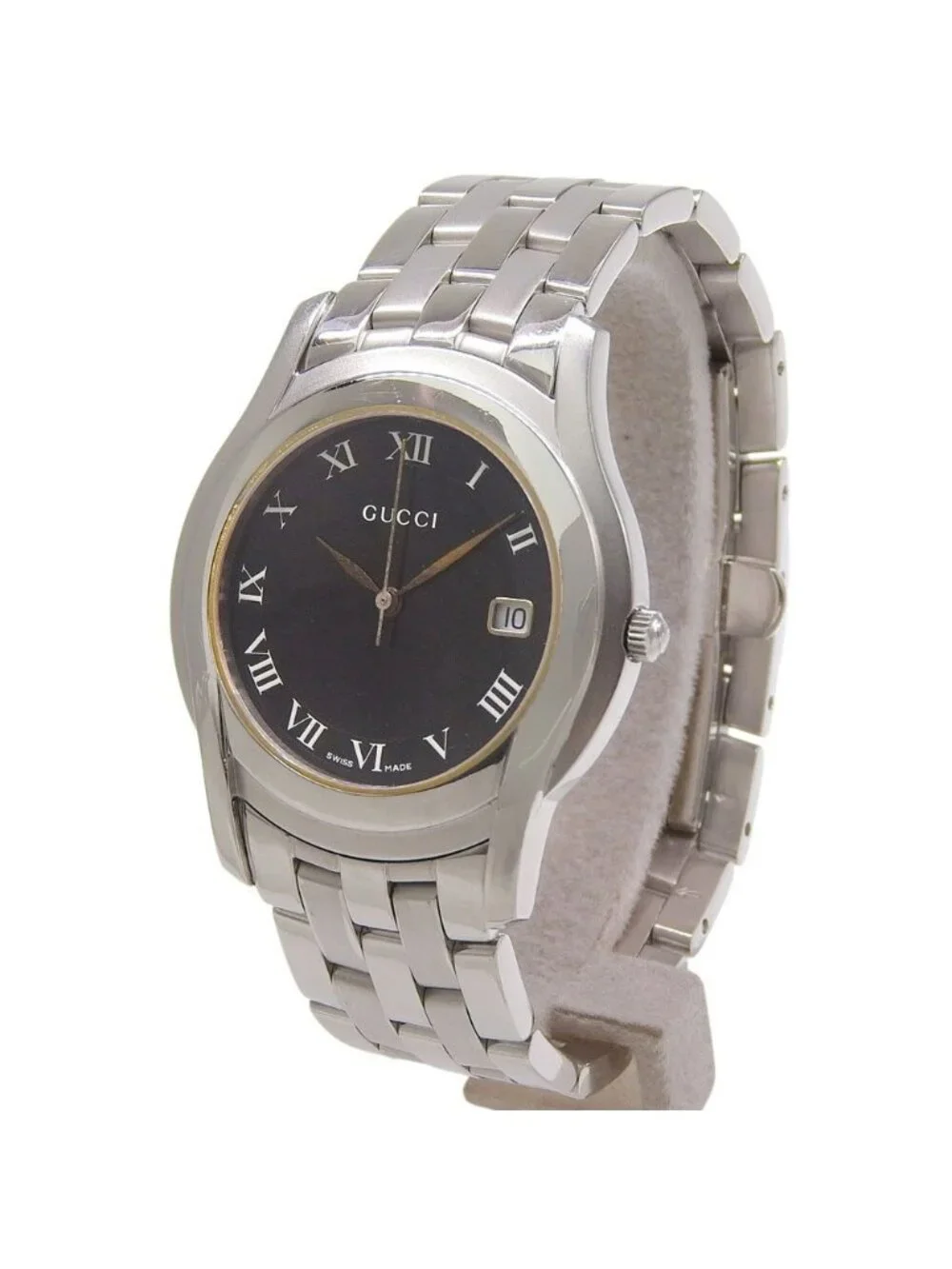 Gucci Class Stainless Steel Quartz Analog Display Black Dial Watch